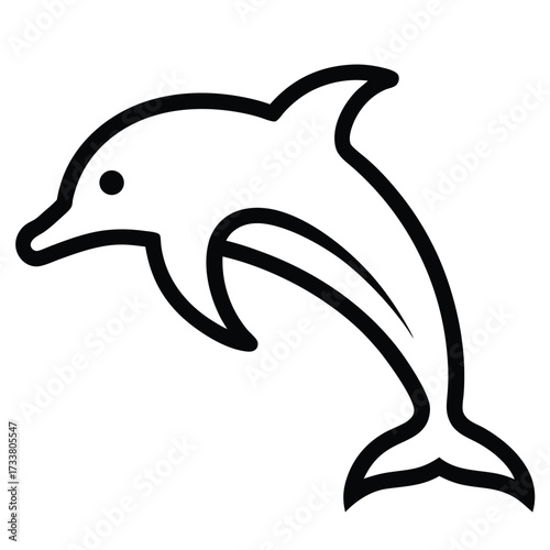 Dolphin Outline Continuous Line Background Icon