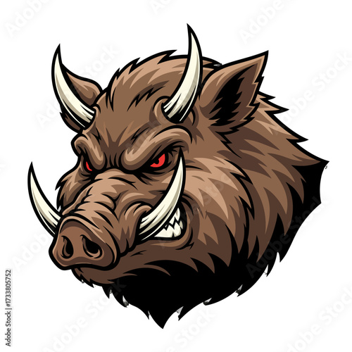 Wild Boar Head Mascot Vector – Ferocious Beast Logo