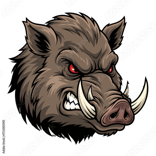 Wild Boar Head Mascot Vector – Ferocious Beast Logo