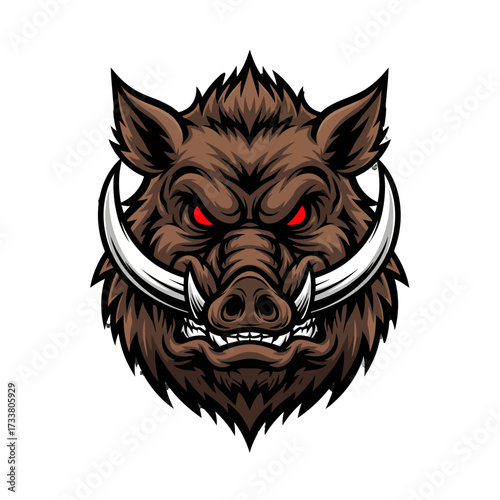 Wild Boar Head Mascot Vector – Ferocious Beast Logo