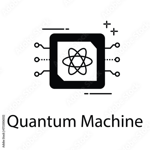 Quantum Machine Icon for Advanced Computing Technology and Artificial Intelligence Systems