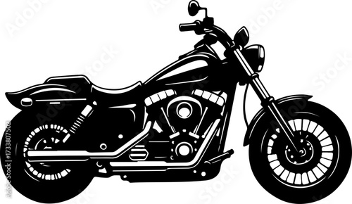Cruiser Motorcycle Silhouettes Bundle
