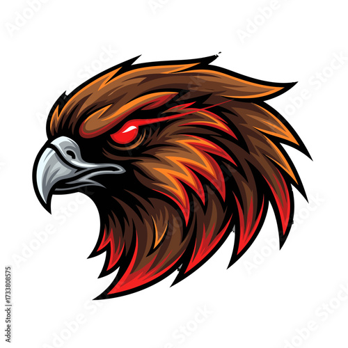Fierce Falcon Head Mascot Vector – Predator Bird Logo