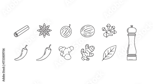 Vector art of spice outline isolated