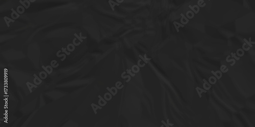 Black crumpled paper background texture pattern overlay. crinkled wrapper rumple wrinkled high resolution arts craft and Seamless black crumpled paper.	
