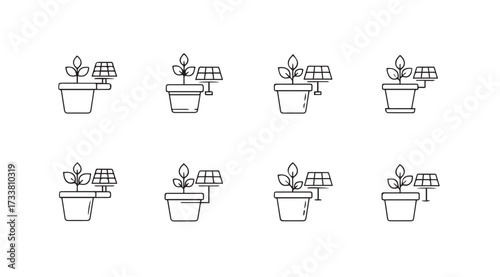 Vector art of solar plant isolated