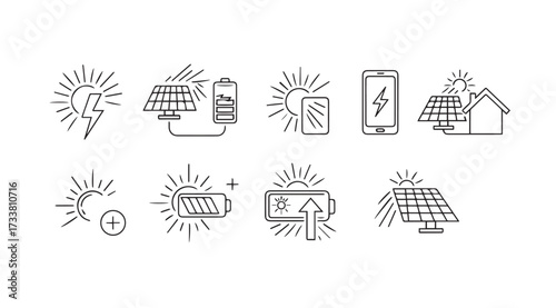 Vector art of solar energy outline