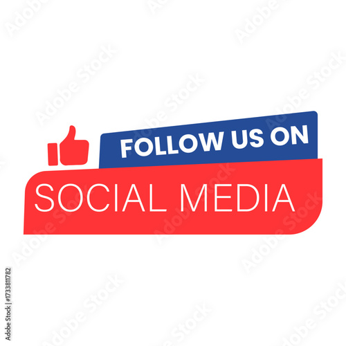 Follow us on social media thumbs up icon graphic for online engagement and networking