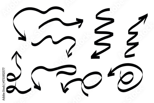 Business element icon in doodle style, arrow, infographic. Isolated vector illustration design. Hand drown business icon. Business idea concept.