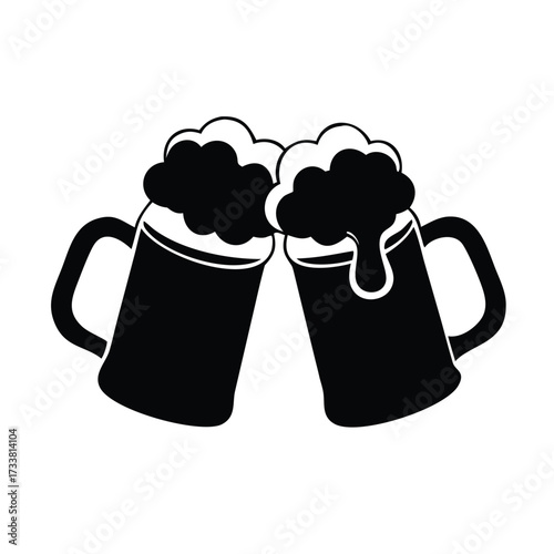 Mug of beer vector icon design. 