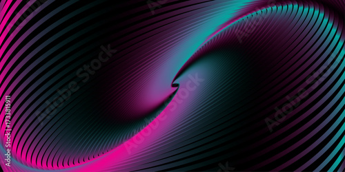 Abstract artistic rainbow light waves motion design illustration with colorful lines and curves