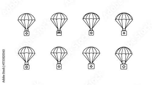 Collection of hand drawn hot air balloons showcasing diverse designs and sketchy style vector