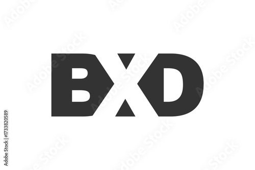 BXD logo design. Initial letter B X D bold font style for tech startups, consulting, corporate branding. Creative company name, headlines typography identity, trendy logotype.