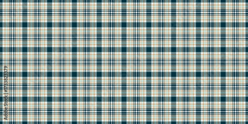 Classic plaid pattern in teal, beige, and white. Perfect for backgrounds, textiles, apparel, or adding a touch of traditional style to any design.