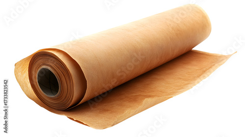 Baking paper roll for culinary creations, a versatile supply for cooking and pastry, ideal for food preparation, showcasing quality in your kitchen,isolated on white background.