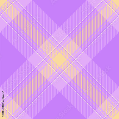 Delicate plaid pattern with soft lilac, peach, and yellow hues. Ideal for textiles, backgrounds, or designs needing a subtle, elegant touch. Versatile, modern, fresh.