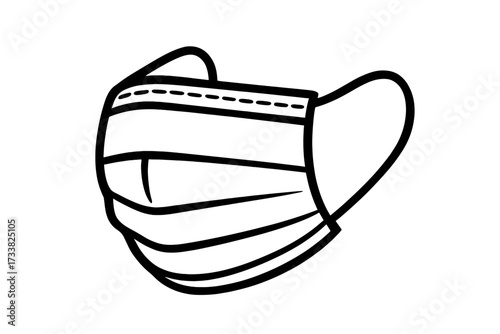 Face mask vector icon for Covid-19 and coronavirus prevention. Surgical protective mask illustration. Sign for anti-virus, bacterial, and contagious disease safety.