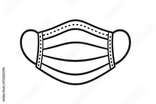 Face mask icon for Covid-19 prevention. Surgical face mask vector illustration. Protective medical sign against virus, flu, and other contagious bacterial diseases.