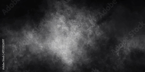 central cloud of white smoke or fog like substance effect Moody Gray Fog Texture dark Background.