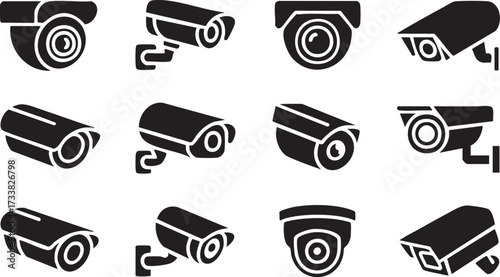 Security camera vector illustration pack for protection and safety design