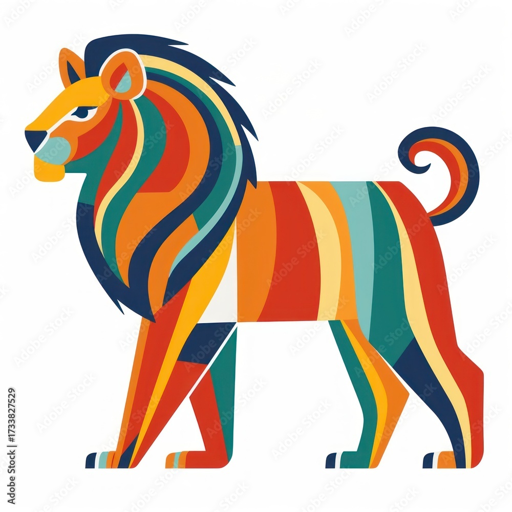Obraz premium Vector lion impressionism art wildlife animal.