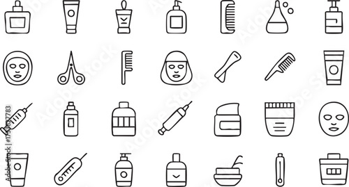 Skincare cosmetic vector illustration set for personal care and hygiene design