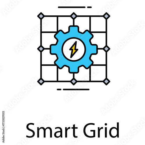 Smart Grid Illustration for Modern Energy System Technology and Power Distribution