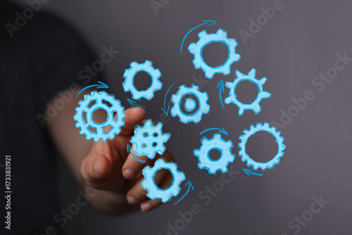 Abstract image of gears sym...