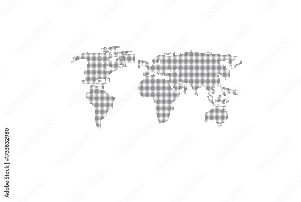 Fototapeta premium Modern Digital grey colour World Map Illustration with white background