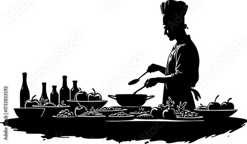 Outdoor Chef Silhouette