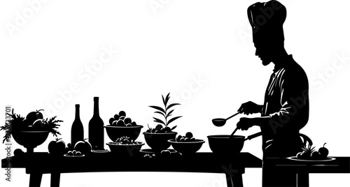 Outdoor Chef Silhouette