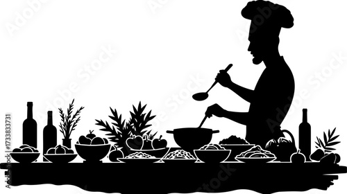 Outdoor Chef Silhouette