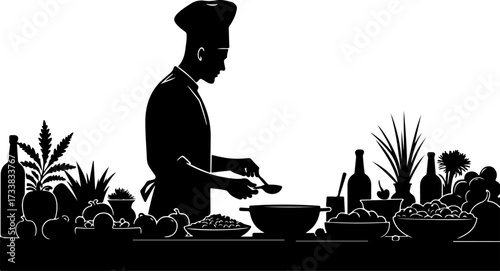 Outdoor Chef Silhouette