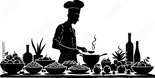 Outdoor Chef Silhouette