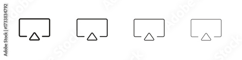 Airplay icon collection. Line vector sign, symbol for web and mobile