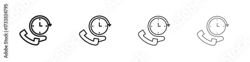 Call duration icon collection. Line vector sign, symbol for web and mobile