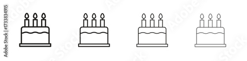 Cake icon collection. Line vector sign, symbol for web and mobile