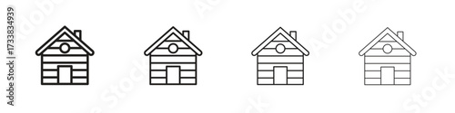 Cabin icon collection. Line vector sign, symbol for web and mobile