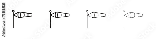 Windsock icon collection. Line vector sign, symbol for web and mobile