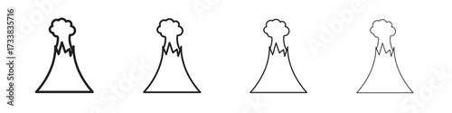 Volcano icon collection. Line vector sign, symbol for web and mobile