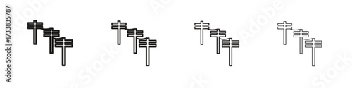 Utility pole icon collection. Line vector sign, symbol for web and mobile