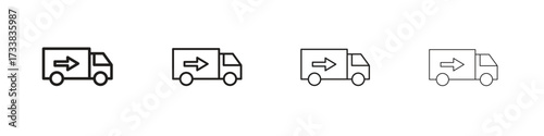 Truck arrow icon collection. Line vector sign, symbol for web and mobile