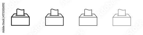 Tissue box icon collection. Line vector sign, symbol for web and mobile