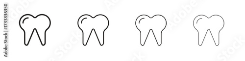 Teeth icon collection. Line vector sign, symbol for web and mobile