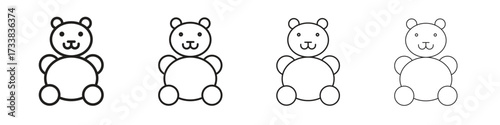Teddy bear icon collection. Line vector sign, symbol for web and mobile
