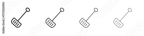 Snow shovel icon collection. Line vector sign, symbol for web and mobile