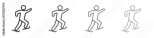 Skating icon collection. Line vector sign, symbol for web and mobile