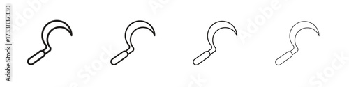 Sickle icon collection. Line vector sign, symbol for web and mobile