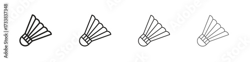 Shuttlecock icon collection. Line vector sign, symbol for web and mobile