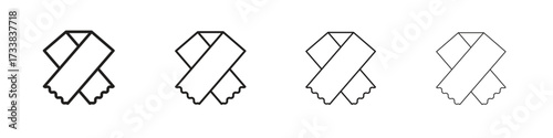 Scarf icon collection. Line vector sign, symbol for web and mobile